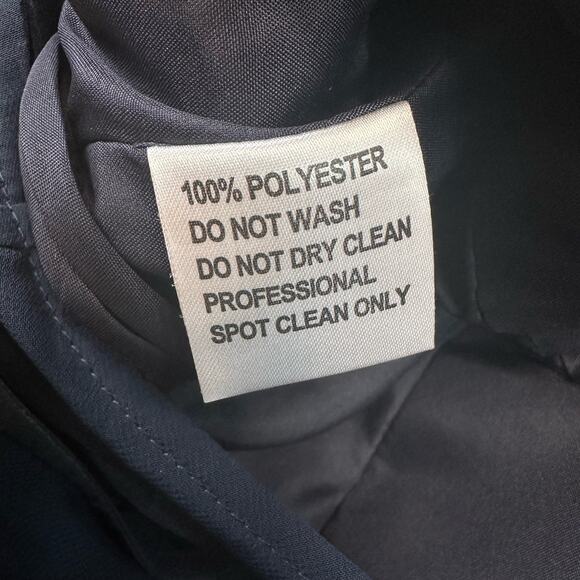 JJ's House Dark Navy Knee-Length Chiffon Bridesmaid Dress Womens 8 Fit & Flare - Picture 9 of 9